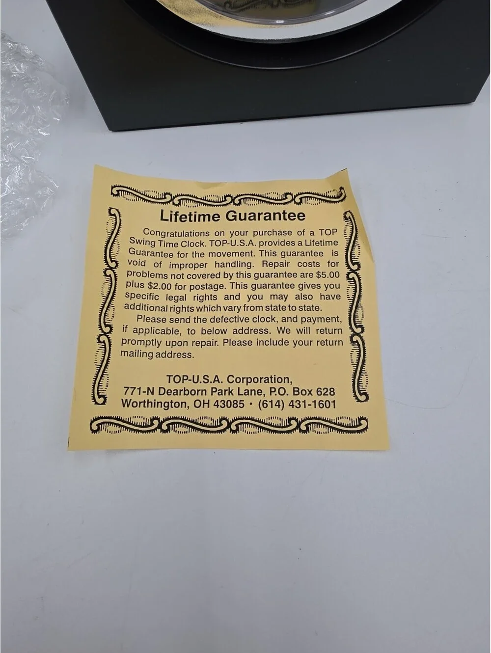 La Bruyère Black Desk Swing Time Clock - New Without Tags, Open Box